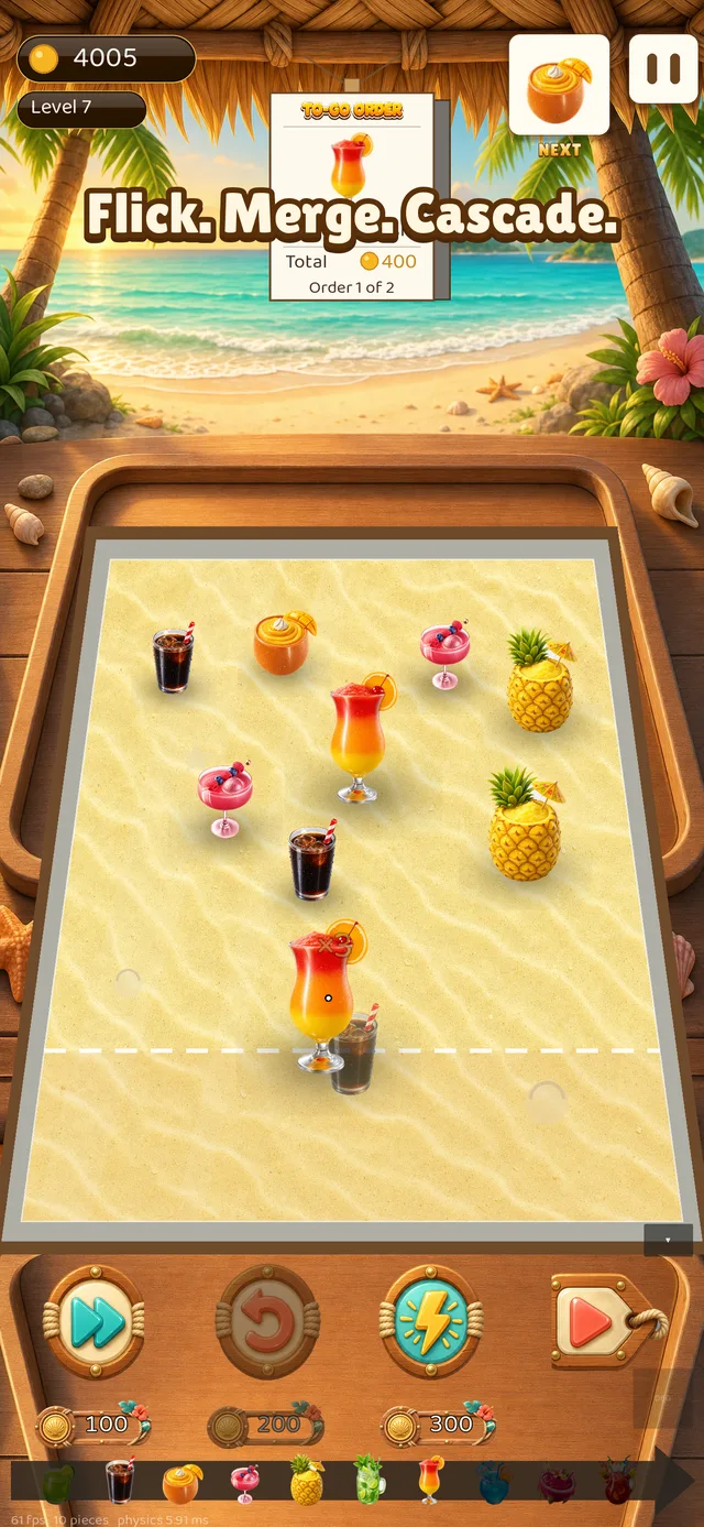 Merging two drinks into a higher tier with a combo pop