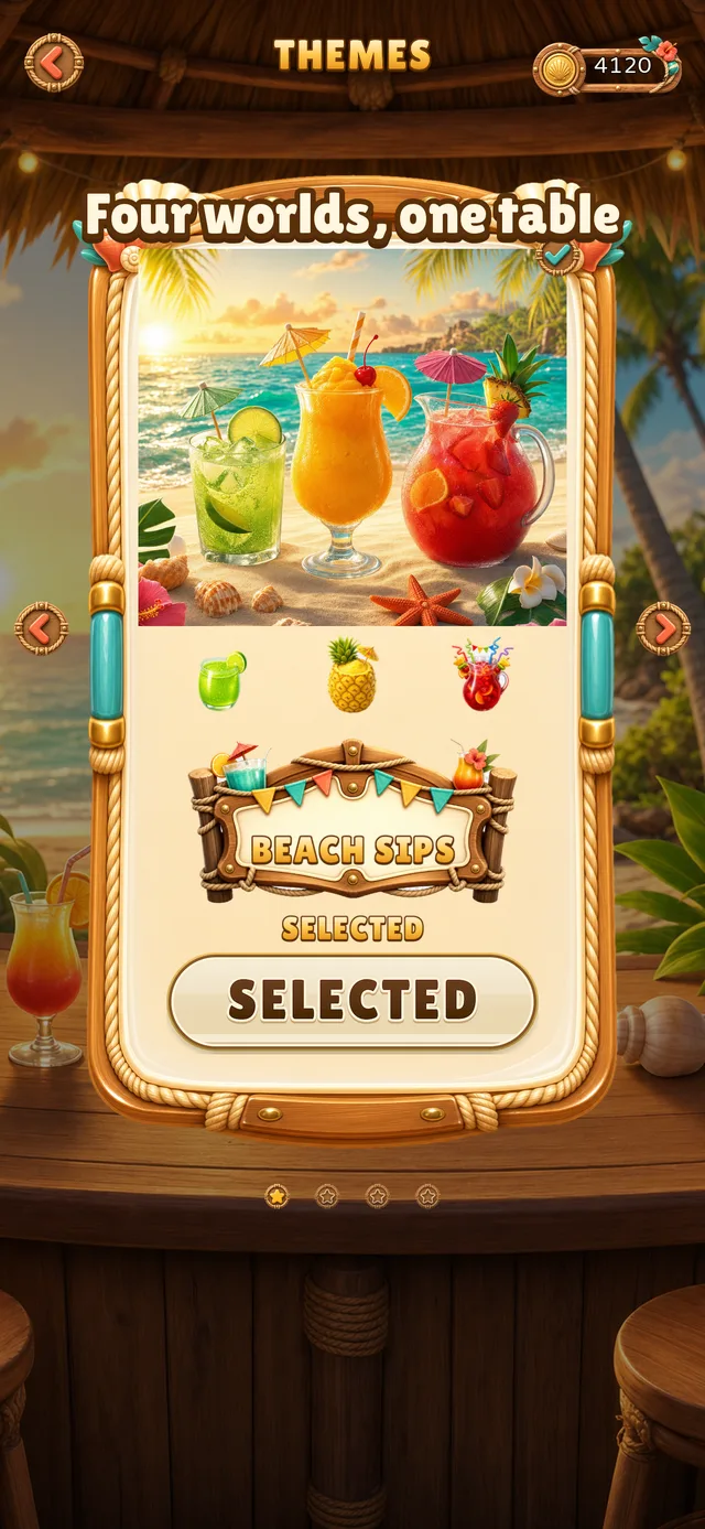 The themes shop with four worlds